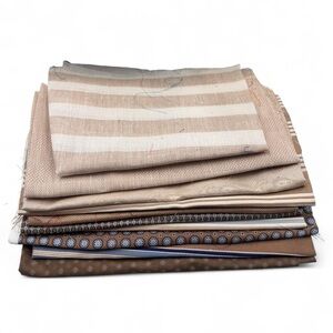 10pc light brown 100% Italian silk fabric bundle lot